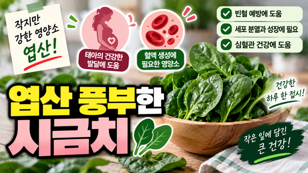 엽산결핍성 빈혈에 좋은 시금치, 엽산 효능과 섭취법 1 엽산 풍부한 시금치