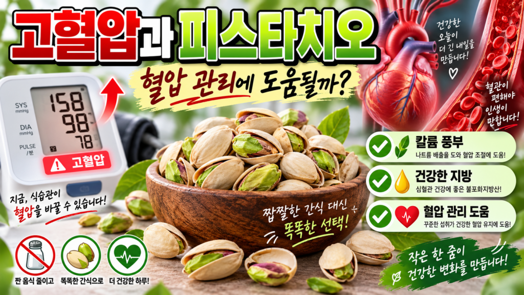 고혈압에 좋은 무염 피스타치오, 칼륨 영양과 섭취법 1 고혈압과 피스타치오