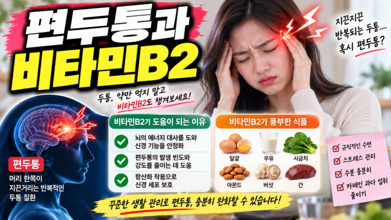 편두통 예방에 활용하는 비타민B2, 효능과 복용법 11 편두통과 비타민B2