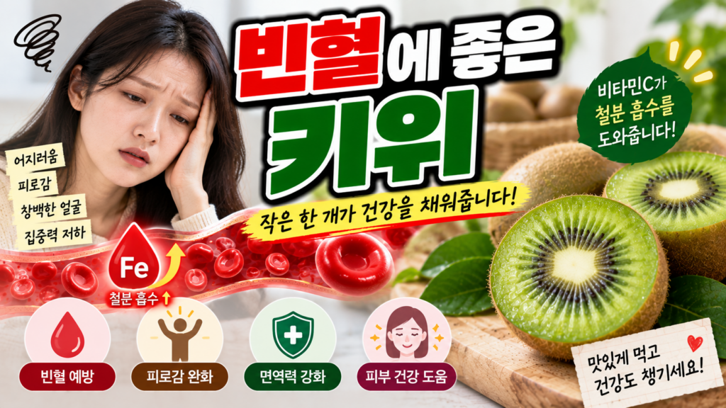 철결핍성 빈혈에 좋은 키위, 비타민C와 철 흡수 섭취법 1 빈혈에 좋은 키위