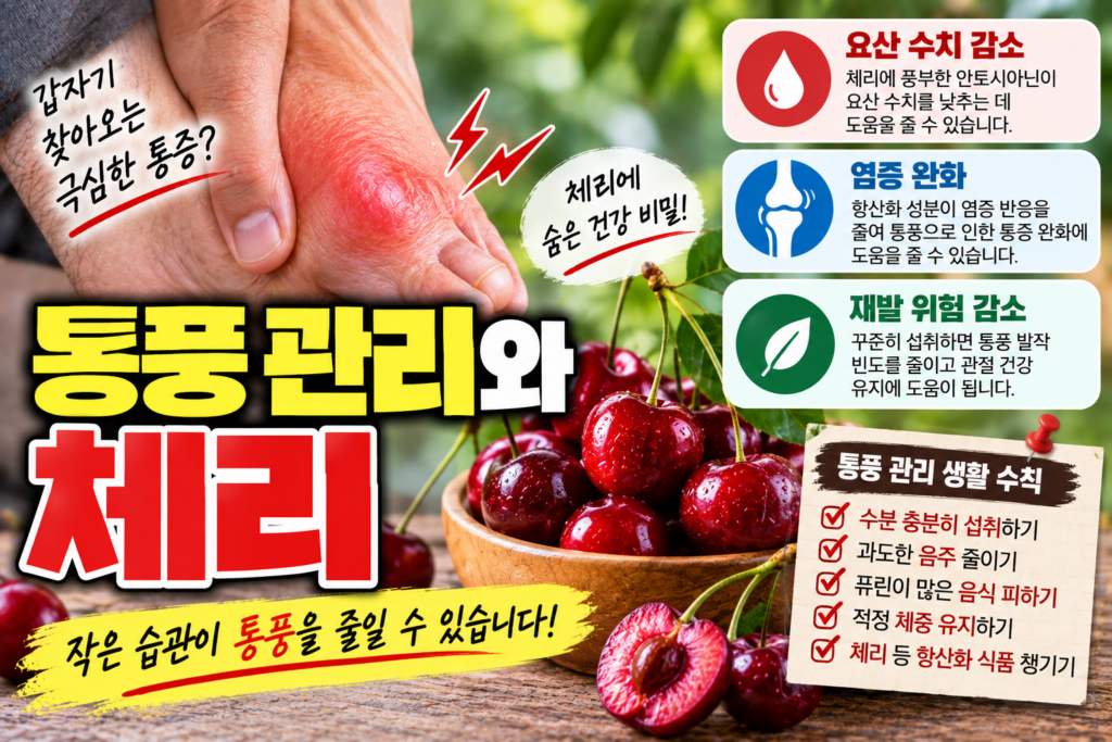 통풍 관리에 좋은 체리, 안토시아닌 영양과 섭취법 1 통풍 관리와 체리