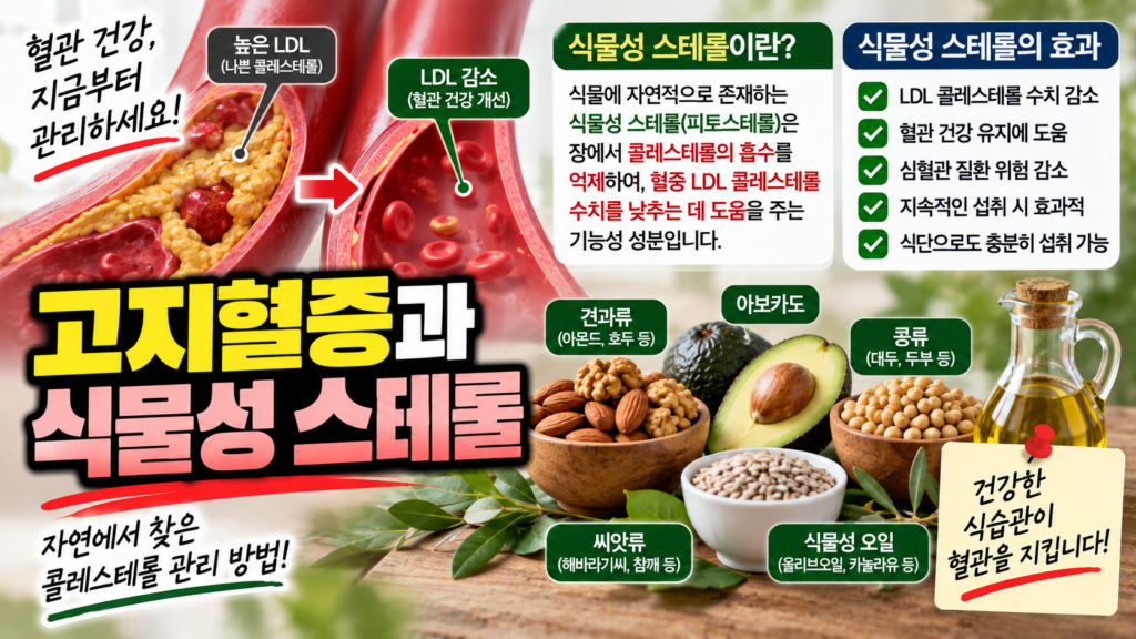 고지혈증에 좋은 식물성 스테롤, 콜레스테롤 관리 효능과 섭취법 1 고지혈증과 식물성 스테롤