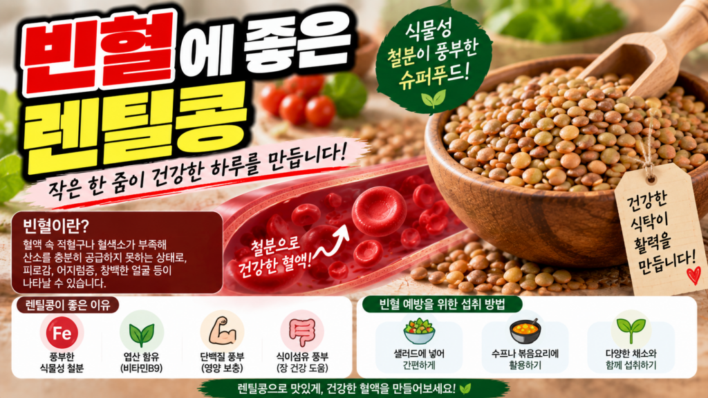 철결핍성 빈혈에 좋은 렌틸콩, 철분·엽산 영양과 먹는 법 1 빈혈에 좋은 렌틸콩