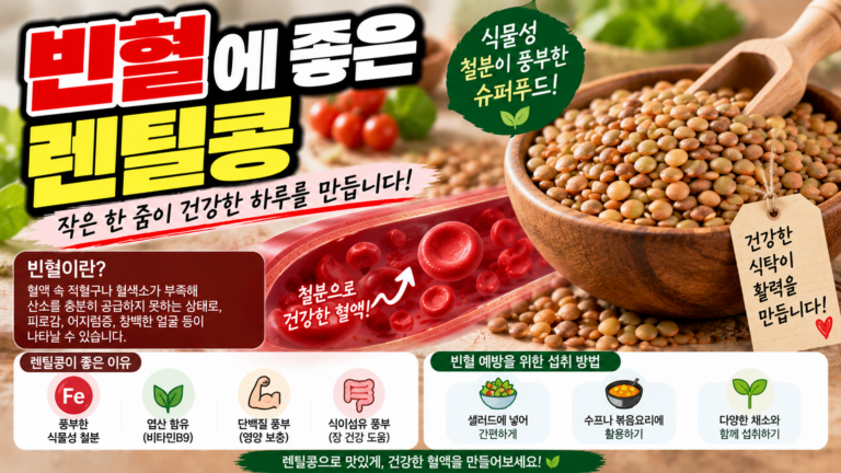 철결핍성 빈혈에 좋은 렌틸콩, 철분·엽산 영양과 먹는 법 8 빈혈에 좋은 렌틸콩