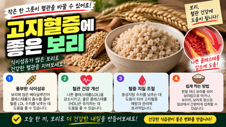 고지혈증에 좋은 보리, 베타글루칸 효능과 먹는 법
