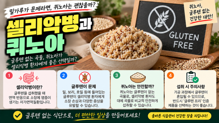 셀리악병에 좋은 퀴노아, 글루텐프리 영양과 섭취법