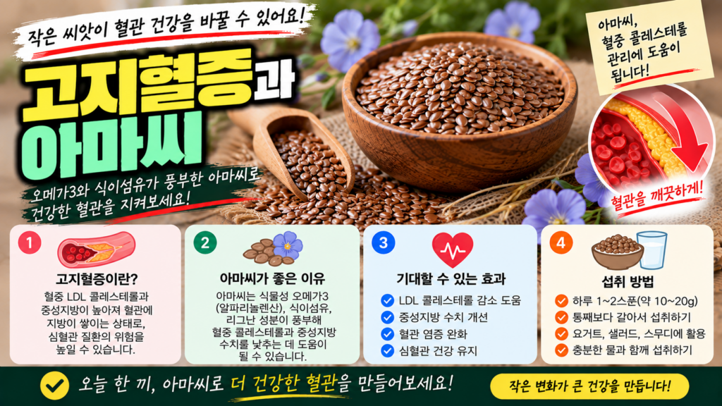고지혈증에 좋은 아마씨, 식이섬유·ALA 효능과 섭취법 1 고지혈증에 좋은 아마씨, 식이섬유·ALA 효능과 섭취법