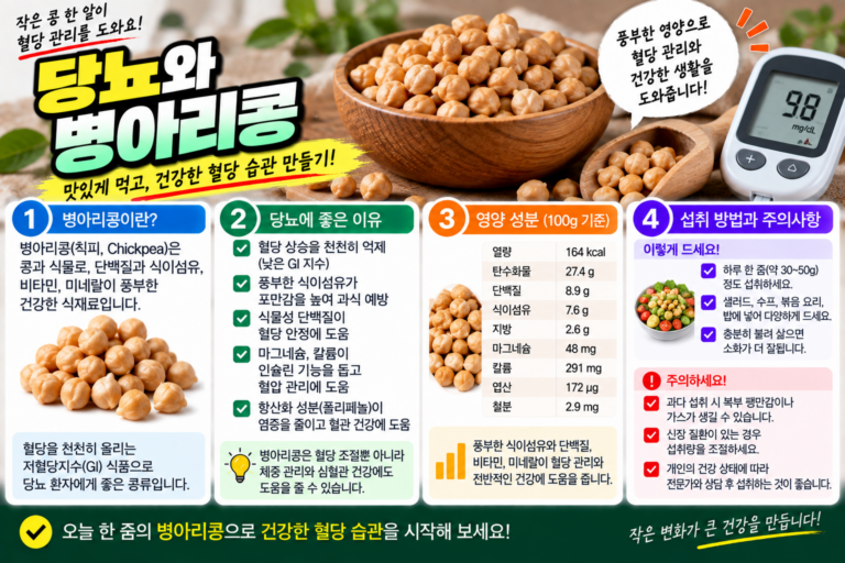 당뇨에 좋은 병아리콩, 식이섬유·단백질 효능과 먹는 법 1 당뇨에 좋은 병아리콩, 식이섬유·단백질 효능과 먹는 법