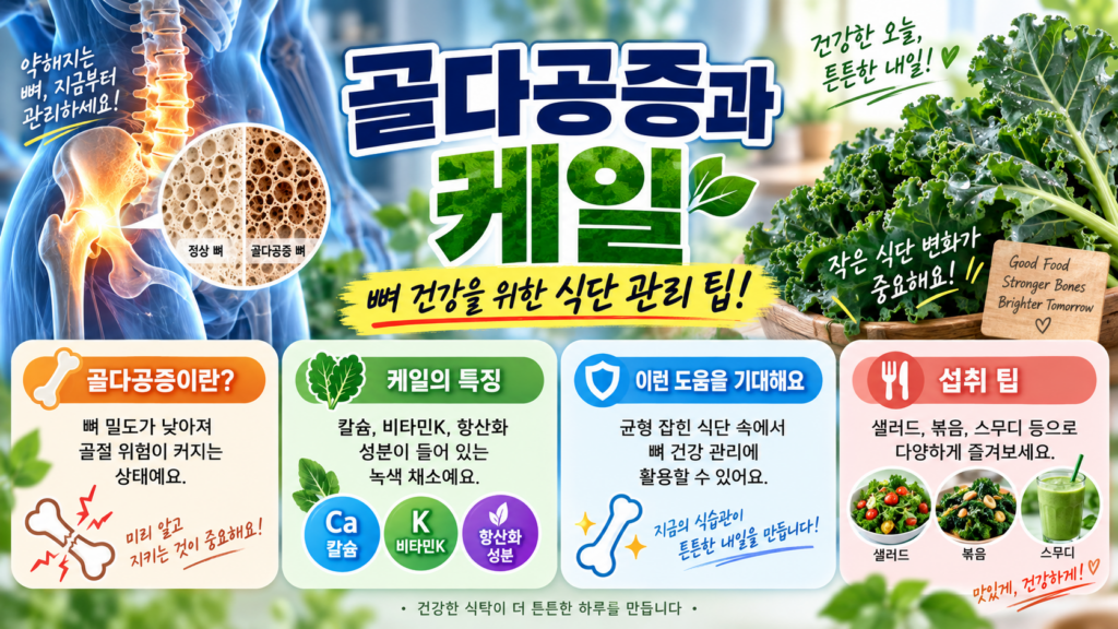 골다공증에 좋은 케일, 칼슘·비타민K 영양과 섭취법