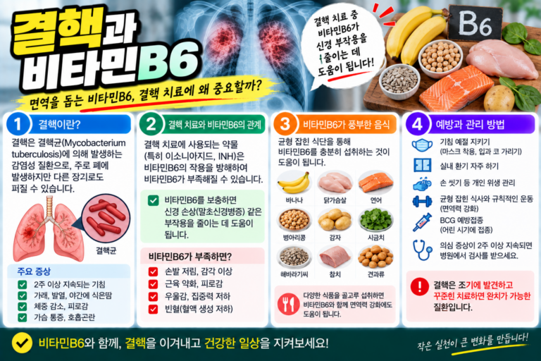 결핵 치료 중 비타민B6, 신경 건강 역할과 복용법