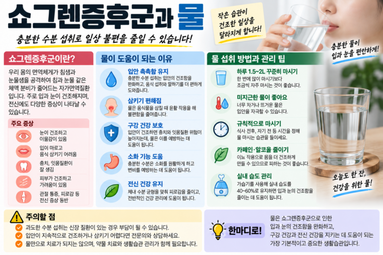 쇼그렌증후군에 좋은 물, 구강건조 수분관리와 섭취법