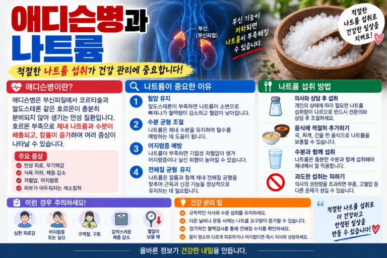 애디슨병에 필요한 나트륨, 소금 섭취를 조절하는 방법