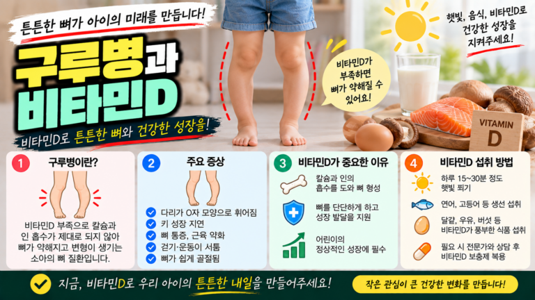 구루병에 필요한 비타민D, 뼈 성장 효능과 보충법 4 구루병에 필요한 비타민D, 뼈 성장 효능과 보충법