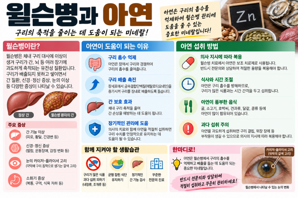 윌슨병 치료에 쓰이는 아연, 구리 흡수 억제와 복용법 1 윌슨병 치료에 쓰이는 아연, 구리 흡수 억제와 복용법