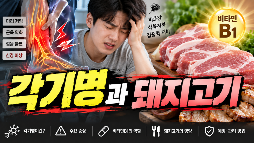 각기병에 좋은 돼지고기, 비타민B1 효능과 섭취법