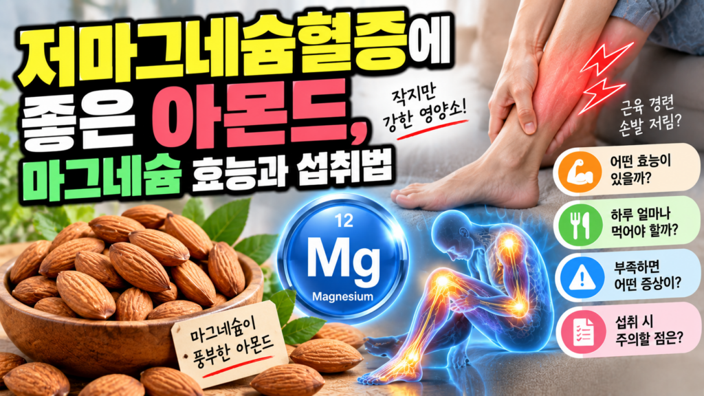 저마그네슘혈증에 좋은 아몬드, 마그네슘 효능과 섭취법 1 저마그네슘혈증에 좋은 아몬드, 마그네슘 효능과 섭취법