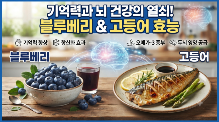 기억력과 뇌 건강에 좋은 블루베리와 고등어에 건강 효능