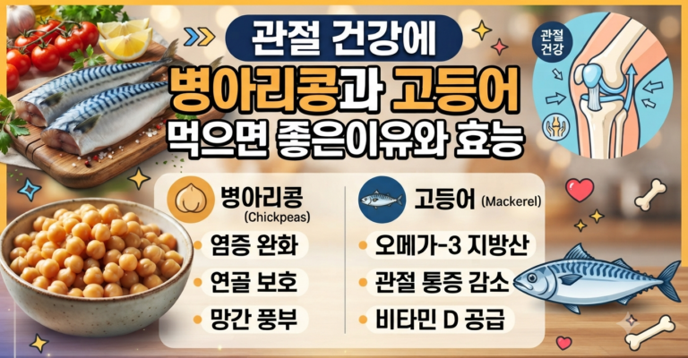 관절 건강에 병아리콩과 고등어를 먹으면 좋은이유와 효능