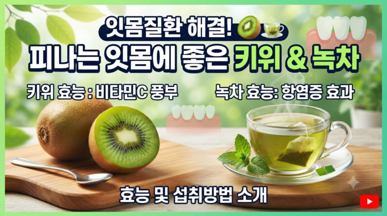 잇몸에 피가자주 나는 잇몸질환에 좋은 키위와 녹차에 효능과 섭취방법