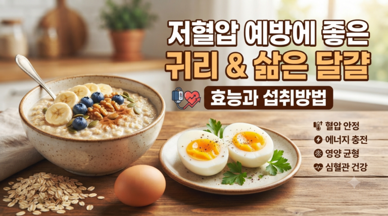 저혈압 예방에 좋은 귀리와 삶은 달걀에 효능과 섭취방법