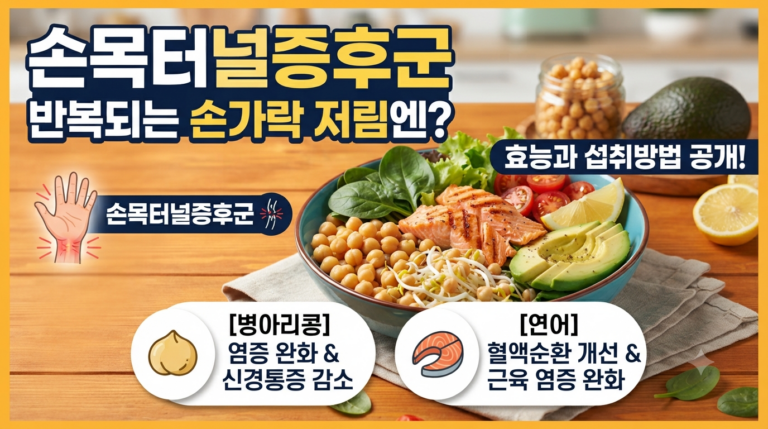 손목터널증후군으로 손가락 저림이 반복될 때 먹으면 좋은 병아리콩과 연어에 효능과 섭취방법
