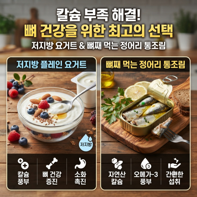 몸에 칼슘이 부족할때 먹으면 좋은 저지방 플레인 요거트와 뼈째 먹는 정어리 통조림에 효능과 섭취방법