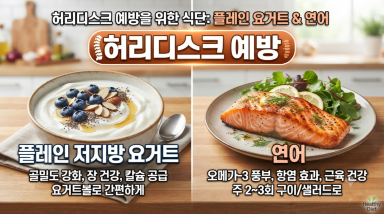 허리디스크 예방에 좋은 플레인 저지방 요거트와 연어에 효능과 섭취방법