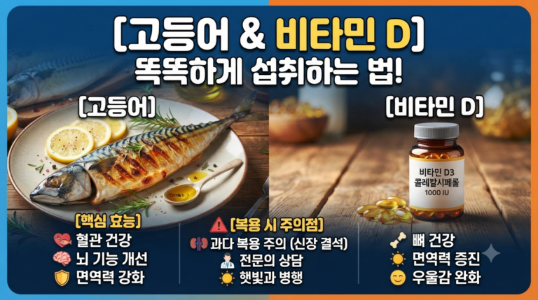 고등어와 비타민D(콜레칼시페롤)에 효능과 복용시 주의점