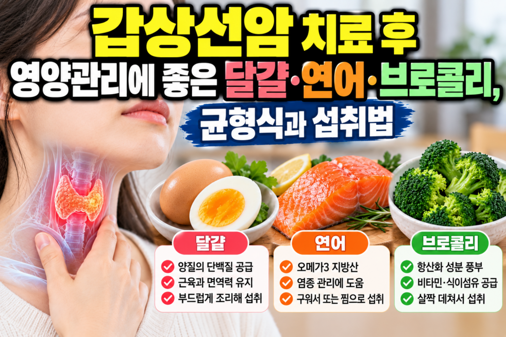 갑상선암 치료 후 영양관리에 좋은 달걀·연어·브로콜리, 균형식과 섭취법