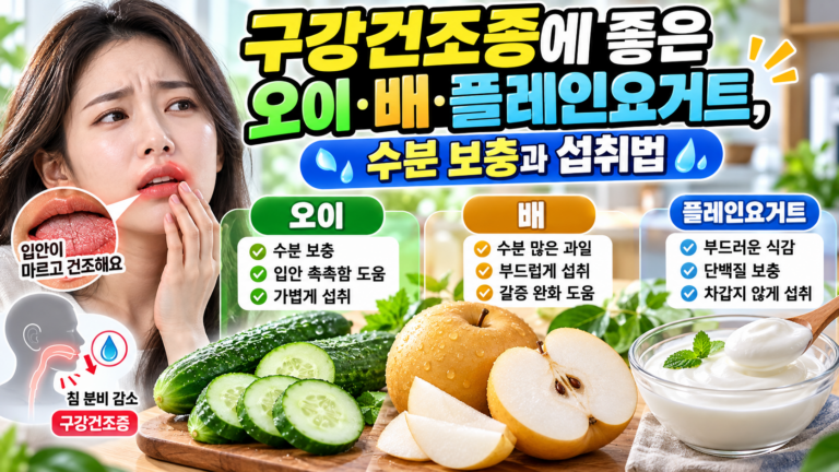 구강건조증에 좋은 오이·배·플레인요거트, 수분 보충과 섭취법