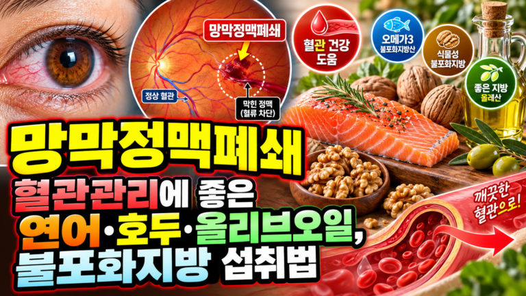 망막정맥폐쇄 혈관관리에 좋은 연어·호두·올리브오일, 불포화지방 섭취법