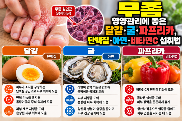 무좀 영양관리에 좋은 달걀·굴·파프리카, 단백질·아연·비타민C 섭취법