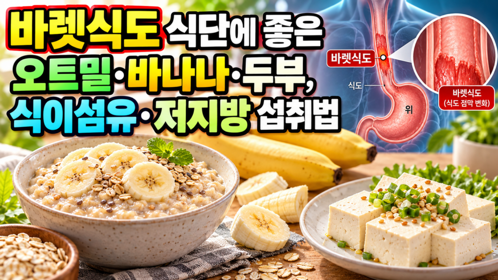 바렛식도 식단에 좋은 오트밀·바나나·두부, 식이섬유·저지방 섭취법