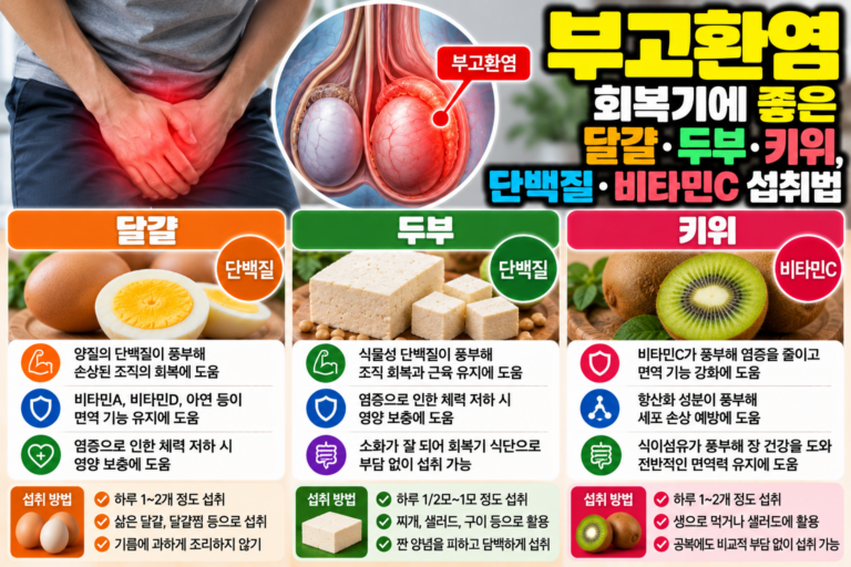 부고환염 회복기에 좋은 달걀·두부·키위, 단백질·비타민C 섭취법