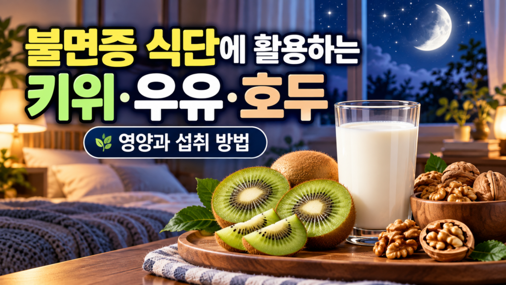 불면증 식단에 활용하는 키위·우유·호두, 영양과 섭취 방법 1 불면증 식단에 활용하는 키위·우유·호두, 영양과 섭취 방법
