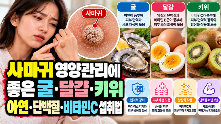 사마귀 영양관리에 좋은 굴·달걀·키위, 아연·단백질·비타민C 섭취법