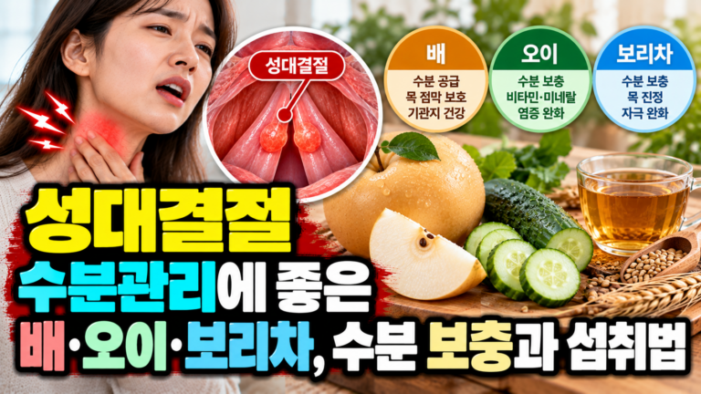 성대결절 수분관리에 좋은 배·오이·보리차, 수분 보충과 섭취법