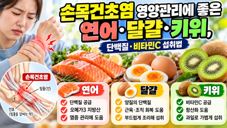 손목건초염 영양관리에 좋은 연어·달걀·키위, 단백질·비타민C 섭취법