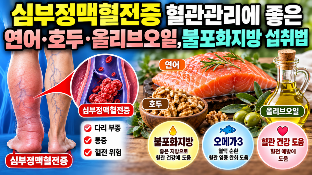 심부정맥혈전증 혈관관리에 좋은 연어·호두·올리브오일, 불포화지방 섭취법