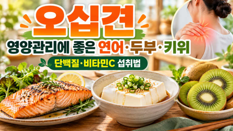 오십견 영양관리에 좋은 연어·두부·키위, 단백질·비타민C 섭취법