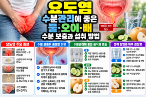 요도염 수분관리에 좋은 물·오이·배, 수분 보충과 섭취 방법