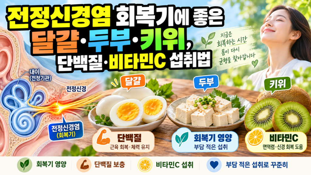 전정신경염 회복기에 좋은 달걀·두부·키위, 단백질·비타민C 섭취법