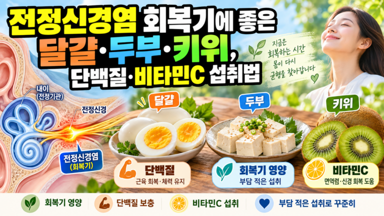 전정신경염 회복기에 좋은 달걀·두부·키위, 단백질·비타민C 섭취법