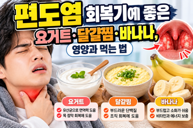편도염 회복기에 좋은 요거트·달걀찜·바나나, 영양과 먹는 법